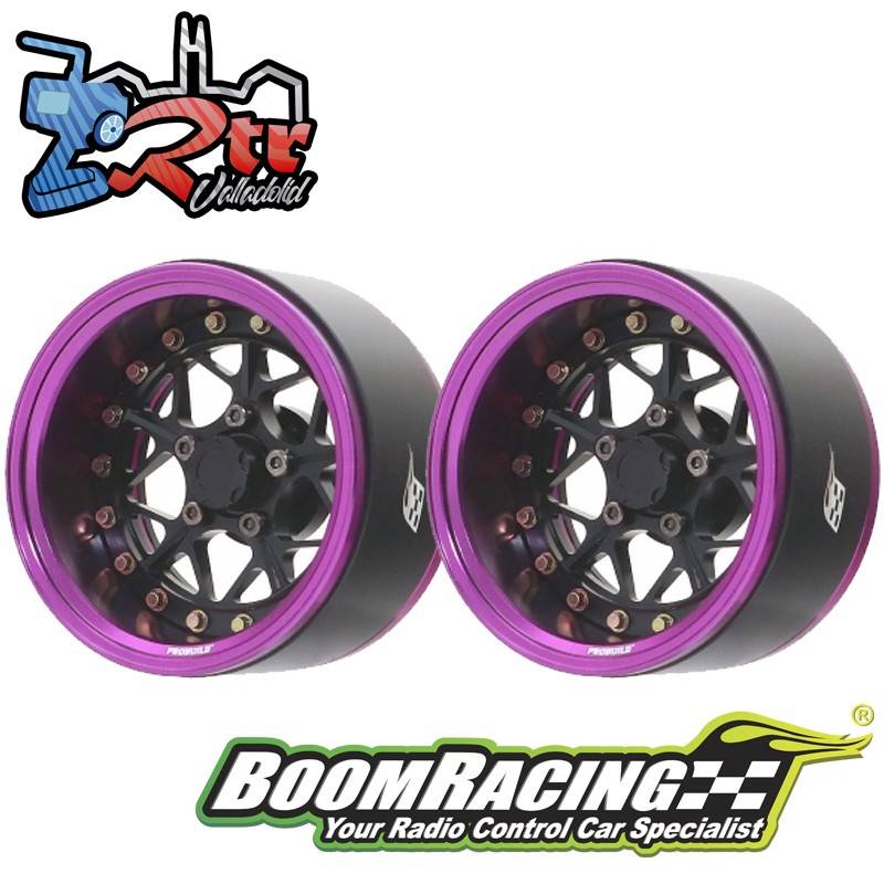 Llantas BoomRacing ProBuild™ 1.9 LGB Ajustable Offset Aluminio 2 Unidades Purpura/Negro