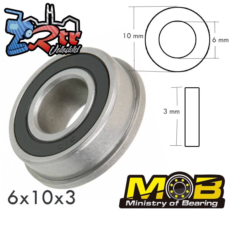 Rodamiento 6x10x3 Con Labio Tapas de goma 1 Unidad