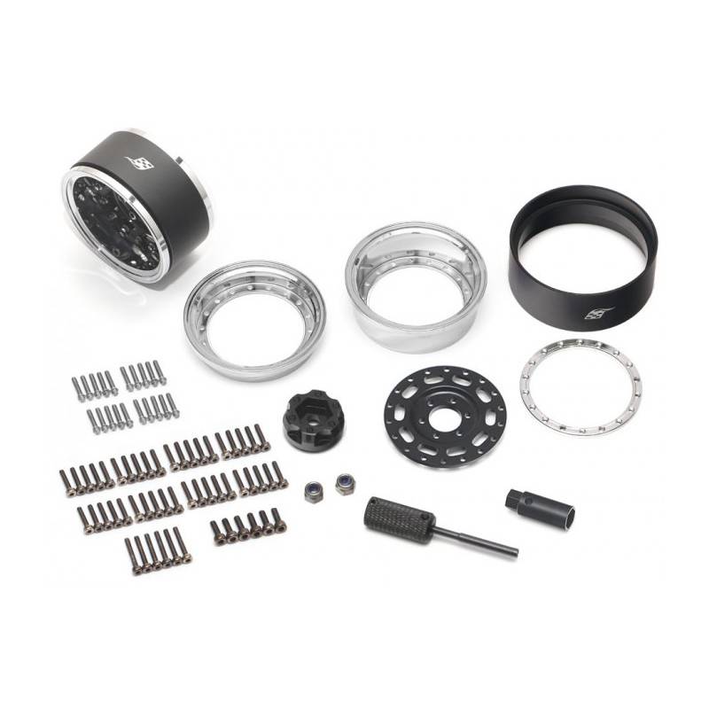 Llantas BoomRacing ProBuild™ 1.9 MAG10 Ajustable Offset Aluminio 2 Unidades Cromo/Negro
