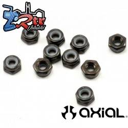 Tuerca hexagonal de bloqueo delgada de nylon M3 negro 10 piezas Axial AXA1052