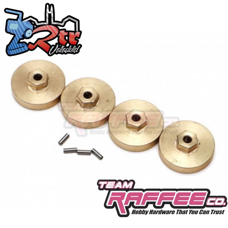 Contrapesos de rueda de latón con cubo hexagonal 4 Piezas 1/24 Team Raffee Co.