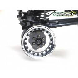 Llantas BoomRacing ProBuild™ 1.9 CAL 6-Lug Ajustable Offset Aluminio 2 Unidades  Neo Cromo/Transparente