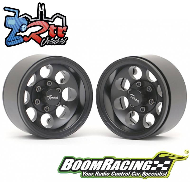 Llantas BoomRacing Terra Classic Beadlock de aluminio de plato hondo de 8 orificios con bujes XT60 Negro
