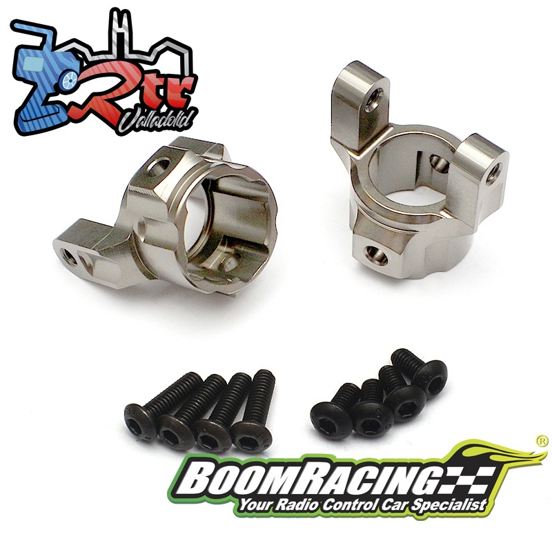 Bloque de ruedas de aluminio 2 piezas Plata SCX10 BoomRacing