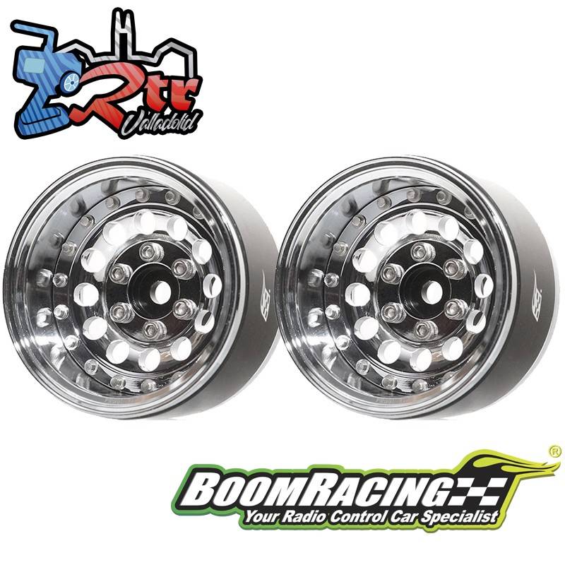 Llantas BoomRacing ProBuild™ 1.9 R12 Ajustable Offset Aluminio 2 Unidades Cromo/Cromo