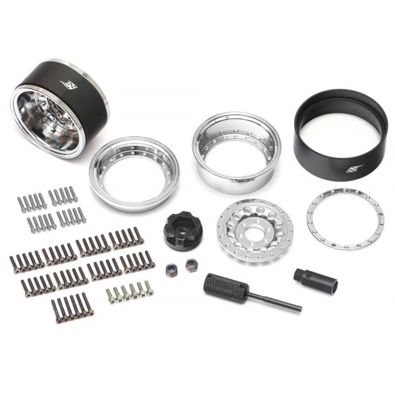 Llantas BoomRacing ProBuild™ 1.9 R12 Ajustable Offset Aluminio 2 Unidades Cromo/Cromo