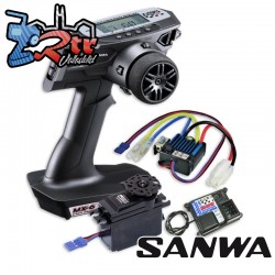 Radio Sanwa MX-6 + Receptor RX391W Waterproft + BL-Sigma ESC + SRM-102Z Servo