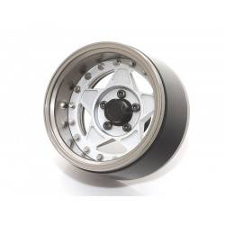 Llantas BoomRacing ProBuild™ 1.9 RTS Ajustable Offset Aluminio 2 Unidades Metal de arma/Plata Mate