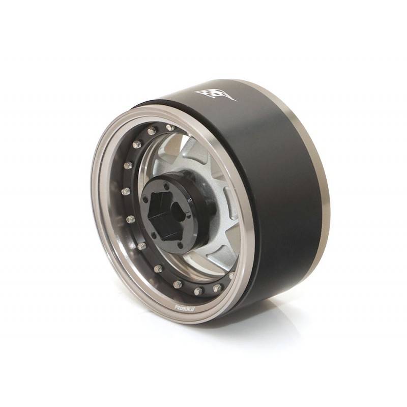 Llantas BoomRacing ProBuild™ 1.9 RTS Ajustable Offset Aluminio 2 Unidades Metal de arma/Plata Mate