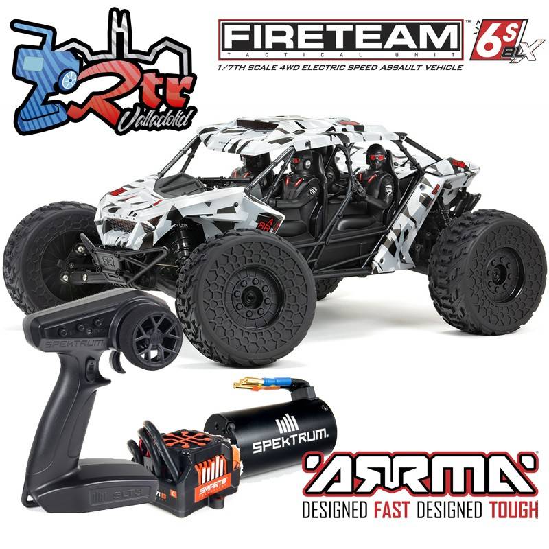 Arrma FireTeam Sav Vehiculo de Asalto Brushless Blanco BLX 6s 1/7