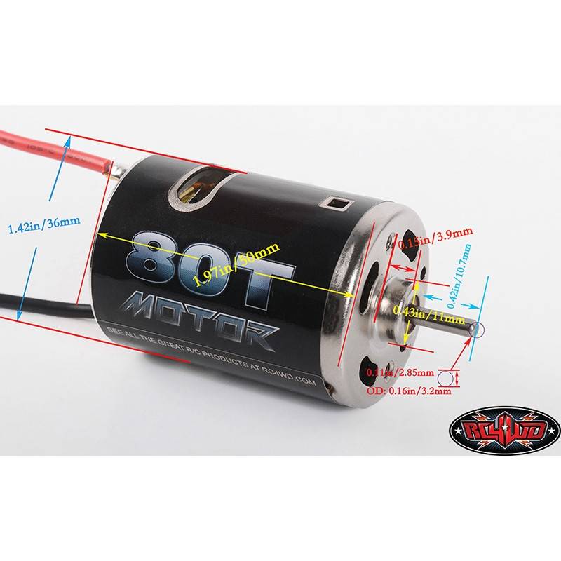 Motor RC4WD Crawler Escobillas 540 80t