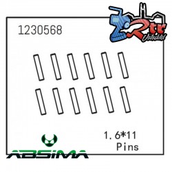 Pines pasadores 1.6x11mm Absima 1230568