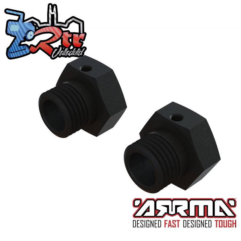 Hexagonos de metal Aluminio 17mm 16.5mm Grosor Negros Arrma ARA311117