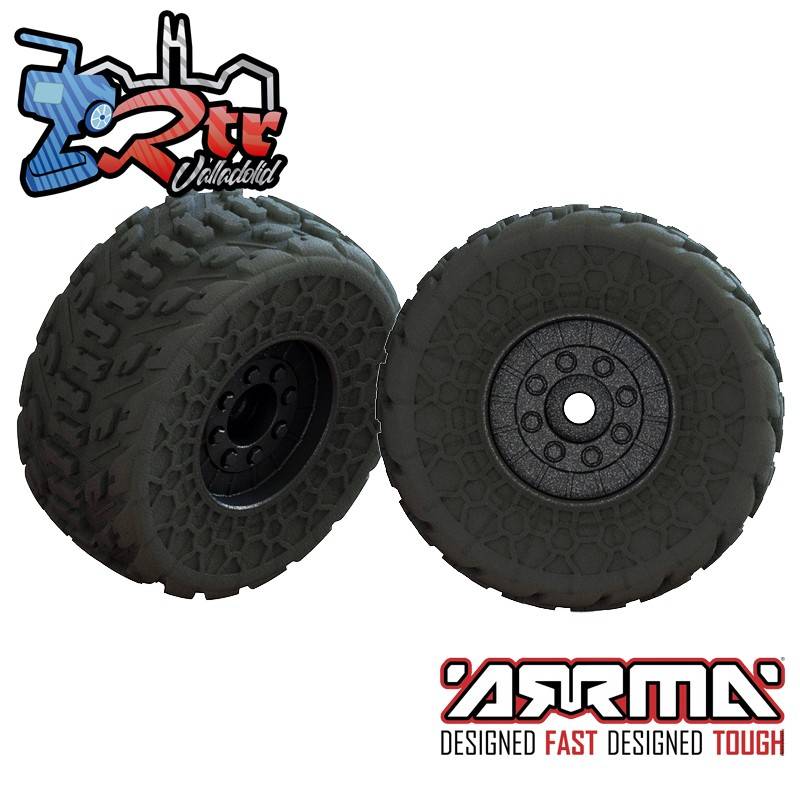 Neumáticos Arrma DBoots FORTRESS - Juego De 2 Pares (4 Unidades) Pegadas, Para RC, Color Negro