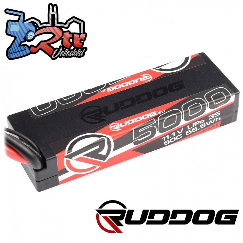 Lipo Ruddog 5000mAh 50C 11.1V Caja dura HardBox conector XT60