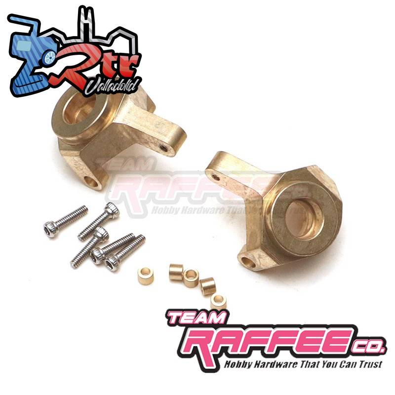 Articulación de dirección delantera de latón 2 Unidades para Axial SCX24 Team Raffee Co.