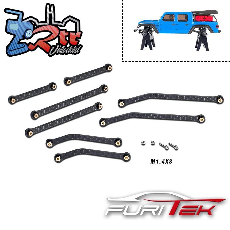 Juego de enlaces Furitek de Carboo con altura para SCX24 Largo FUR-2103