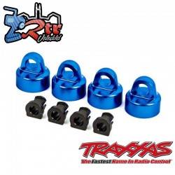 Tapas de amortiguadores aluminio con separadores en Azul amortiguadores GTX Traxxas TRA9664X