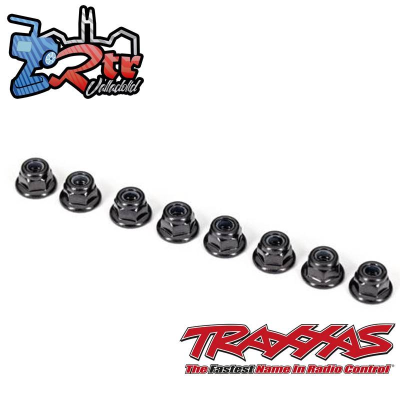 Tuercas con blockeo de nailon 3mm negras Traxxas TRA2744X