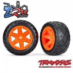 Neumáticos y ruedas Anaconda ensamblados pegados 12mm  Anaranjados Traxxas TRA6768