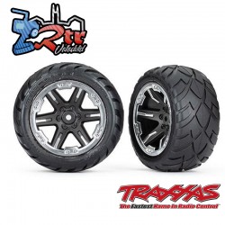 Neumáticos y ruedas Anaconda ensamblados pegados 12mm Con aro plata Traxxas TRA6768X