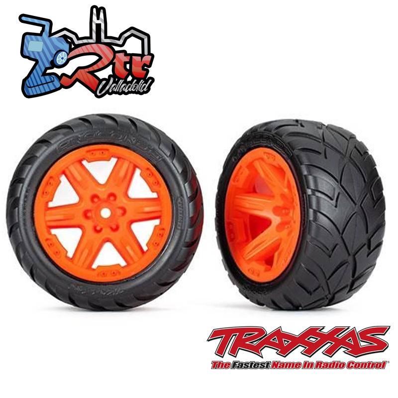 Neumáticos y ruedas Anaconda ensamblados pegados 12mm Naranja Traxxas TRA6775A