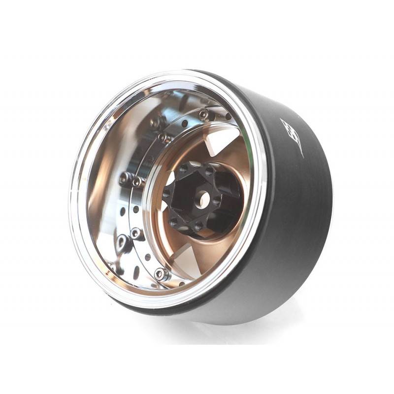Llantas BoomRacing ProBuild™ 2.2 M13 Ajustable Offset Aluminio 2 Unidades Cromo/bronce