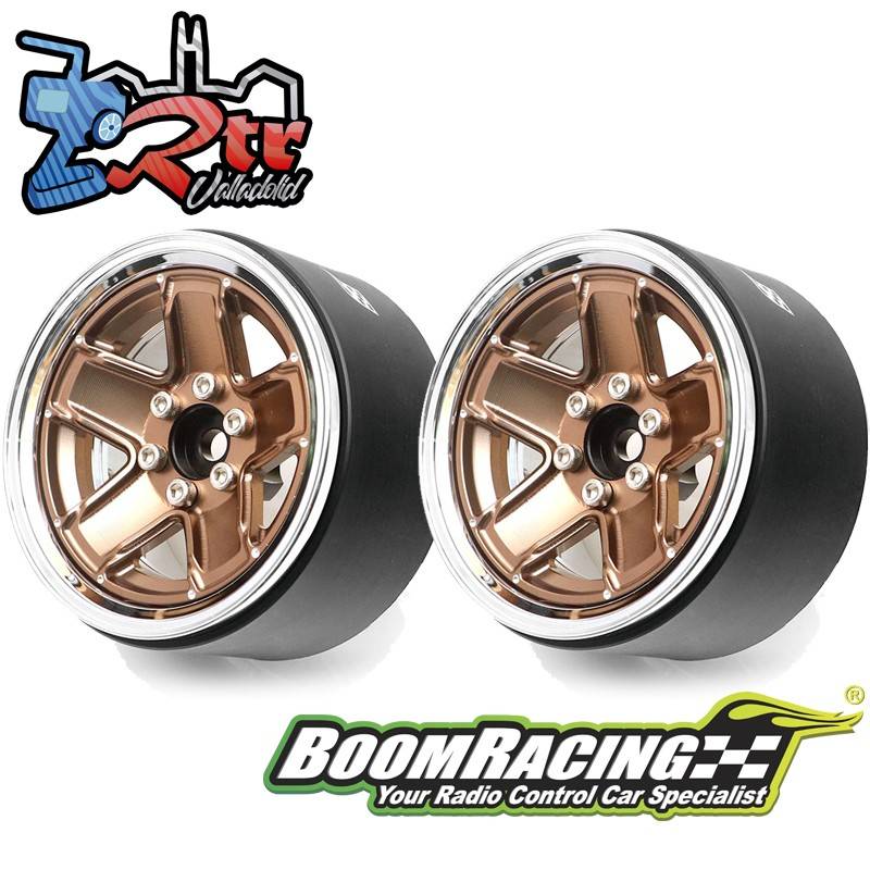 Llantas BoomRacing ProBuild™ 2.2 M13 Ajustable Offset Aluminio 2 Unidades Cromo/bronce