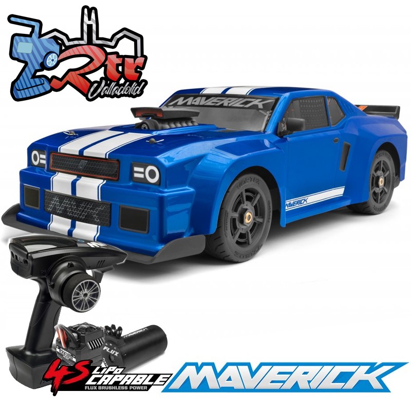 Maverick QuantumR Flux 4S 1/8 4Wd Brushless Muscle Car RTR Azul