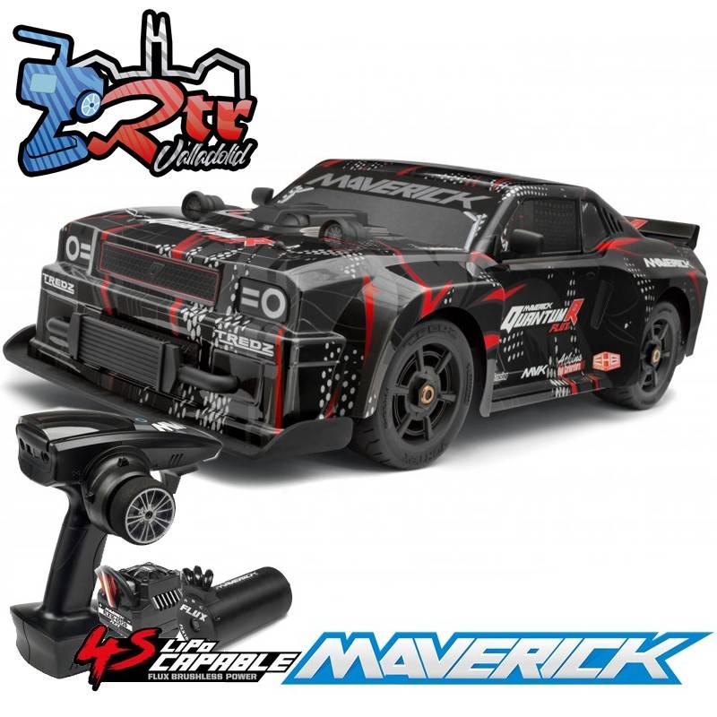 Maverick QuantumR Flux 4S 1/8 4Wd Brushless Muscle Car RTR Negro y Rojo