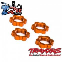Tuercas Traxxas 17mm, de rueda estriadas Anaranjadas TRA7758T