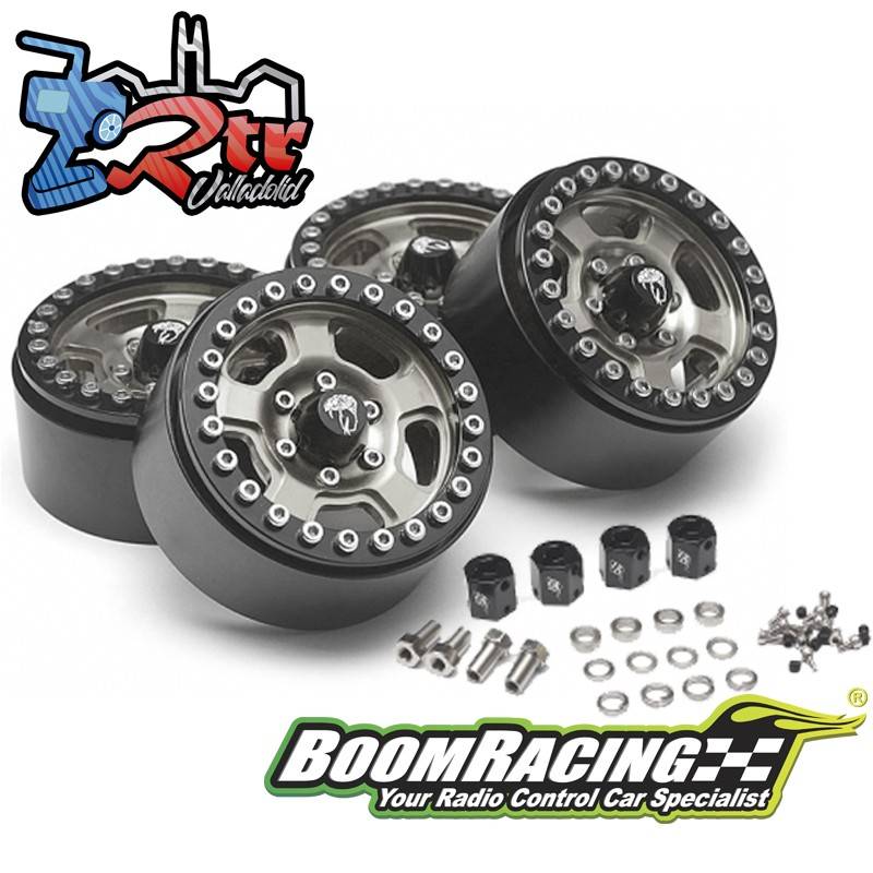 Llantas BoomRacing Golem KRAIT™ 1.9 con separadores de 8mm Aluminio 4 Unidades Metal Gris