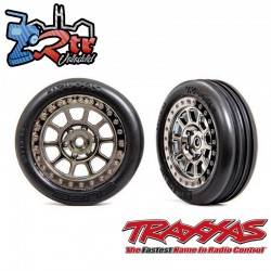 Ruedas Traxxas delanteras Alias Bandit Chromo Negro TRA2471T