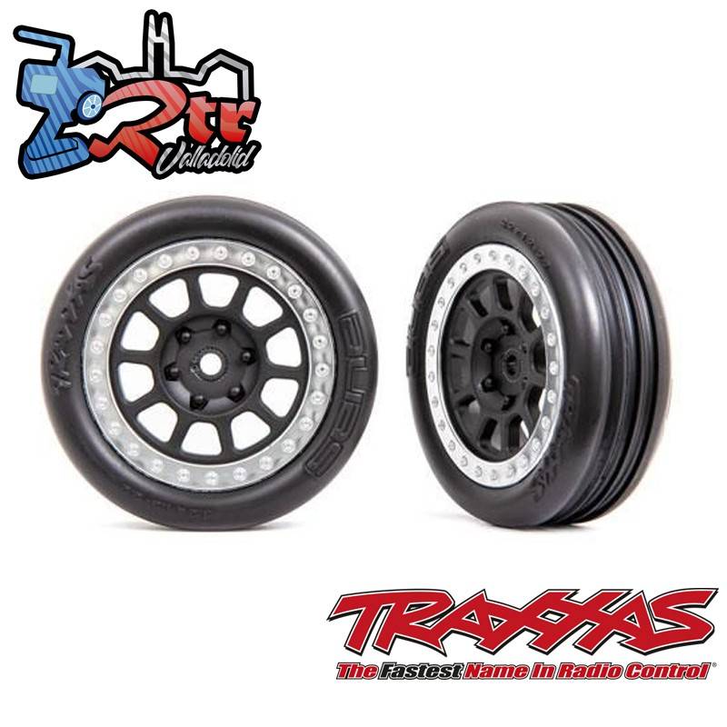 Ruedas Traxxas delanteras Alias Bandit cromo satinado, gris grafito TRA2471G