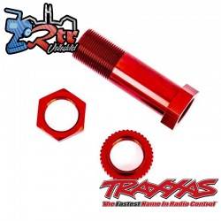Poste protector del servo/tuerca de ajuste/contratuerca aluminio 6061-T6 anodizado en Rojo Traxxas TRA9545R