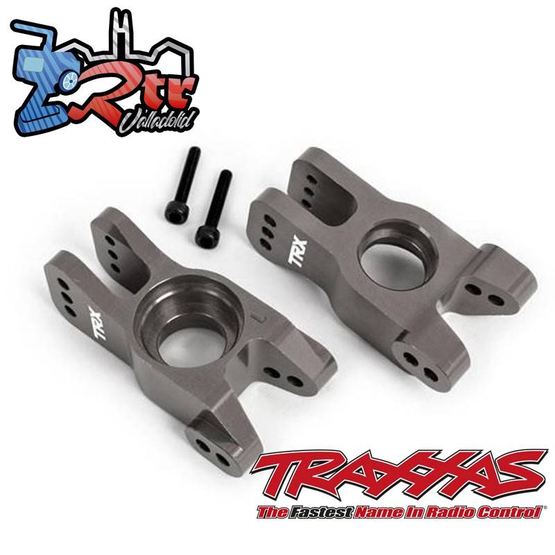 Portadores, mangueta izquierda y derecha aluminio 6061-T6 anodizado de titanio oscuro Traxxas TRA9552A