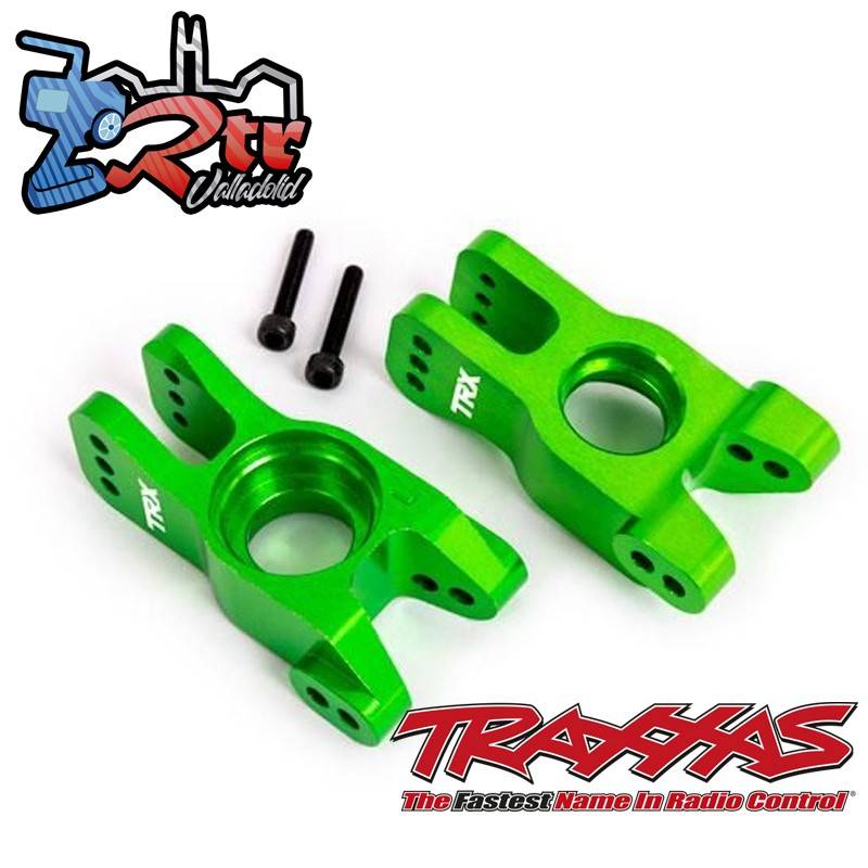 Portadores, mangueta izquierda y derecha aluminio 6061-T6 anodizado Verde Traxxas TRA9552G