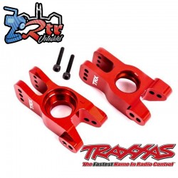 Portadores, mangueta izquierda y derecha aluminio 6061-T6 anodizado Rojos Traxxas TRA9552R