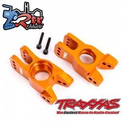 Portadores, mangueta izquierda y derecha aluminio 6061-T6 anodizado Anaranjado Traxxas TRA9552T