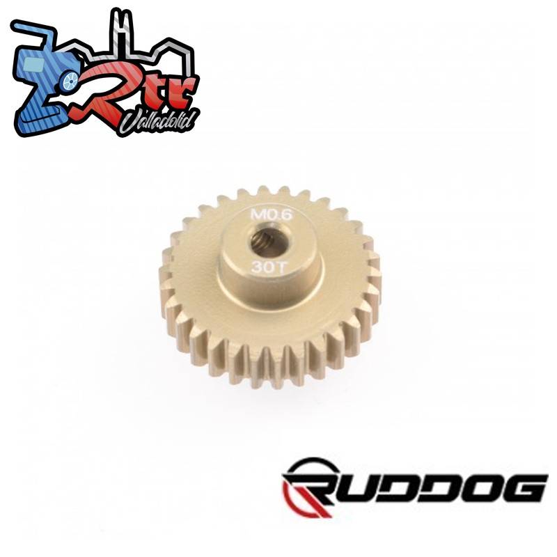 Piñón Ruddog 30T Modulo 0.6 eje 3.2 mm Aluminio RP-0661