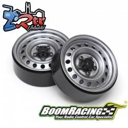 Llantas BoomRacing Classic Steelie Reversible 1.9 traseras XT504  4 Unidades Metal oscuro