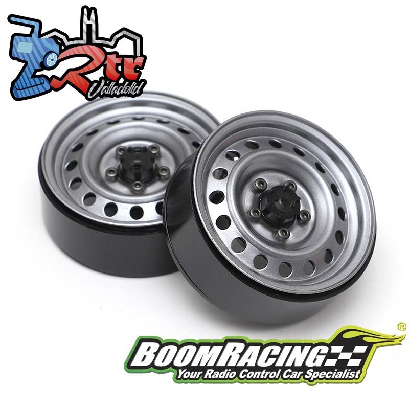Llantas BoomRacing Classic Steelie Reversible 1.9 traseras XT504  4 Unidades Metal oscuro