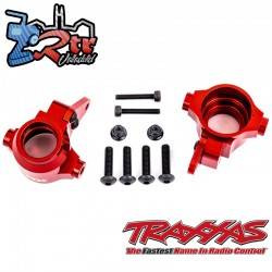 Bloques de dirección de aluminio 6061-T6 anodizado Rojo Traxxas TRA9635R