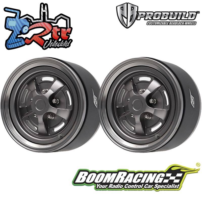 Llantas BoomRacing ProBuild™ 1.9 Rostyle Classic Ajustable Offset Aluminio 2 Unidades Gris Metal/Gris Metal