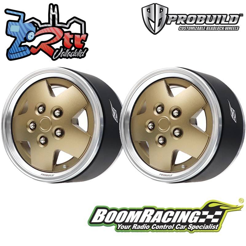 Llantas BoomRacing ProBuild™ 1.9 CSK LSE 5-Spoke Classic  Ajustable Offset Aluminio 2 Unidades Platino/Bronce