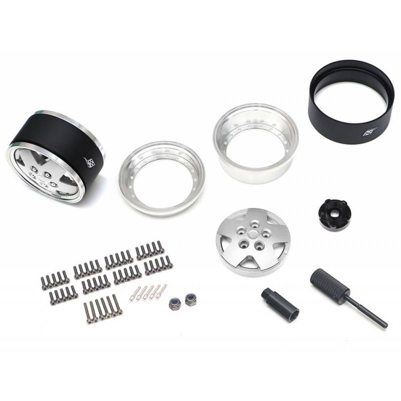 Llantas BoomRacing ProBuild™ 1.9 CSK LSE 5-Spoke Classic Ajustable Offset Aluminio 2 Unidades Platino/Platino