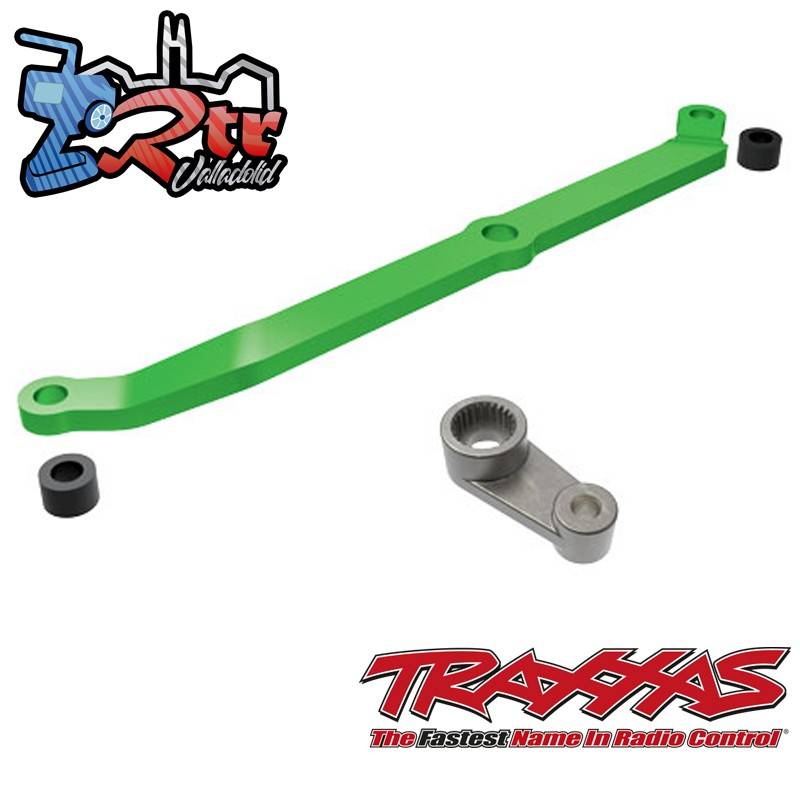 Enlace de dirección aluminio 6061-T6 anodizado en Verde Servo Horm metal Traxxas TRA9748-GRN