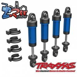 Amortiguadores GTM aluminio 6061-T6 Azul Ensamblados sin resortes TRA9764-BLUE