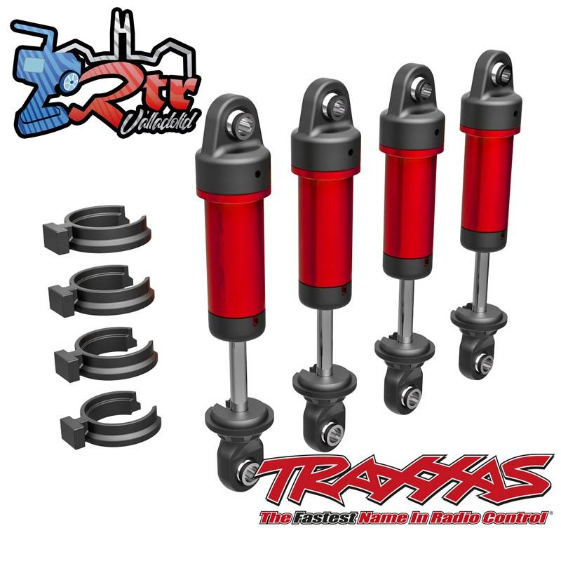 Amortiguadores GTM aluminio 6061-T6 Rojo Ensamblados sin resortes TRA9764-RED