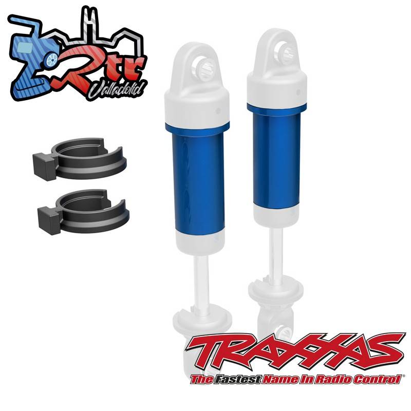 Cuerpo de amortiguador GTM aluminio 6061-T6 azul 2 unidades TRA9763-BLUE